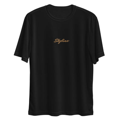 Schwarzes Hemd "By Night" mit goldener SKYLINE-Logo-Stickerei